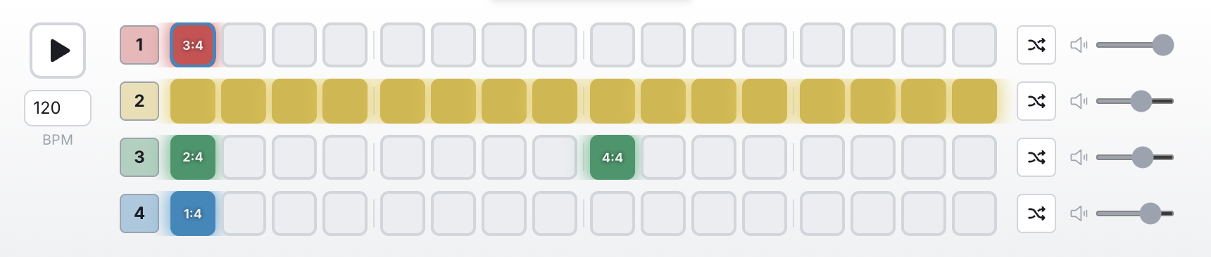 Step sequencer example pattern